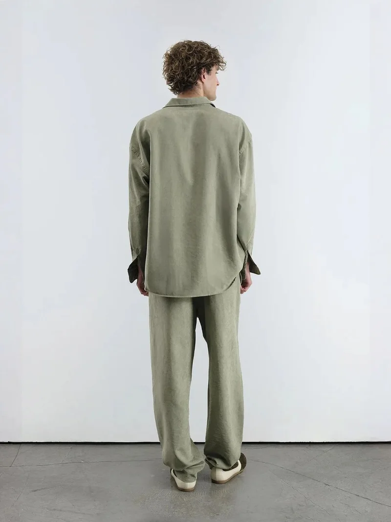 Giesto Khaki Green GIESTO Comfort Fit Button-Up Shirt for Men | Best Price UAE